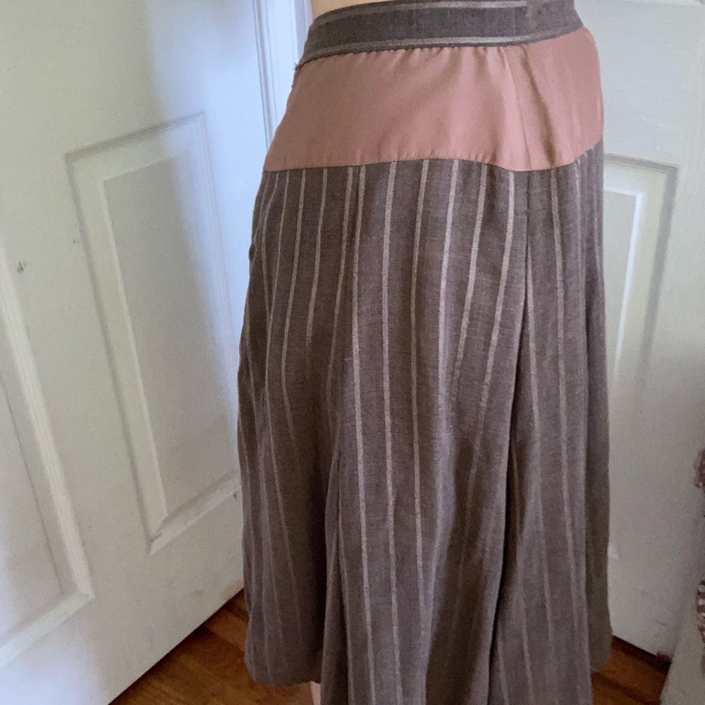 Thierry Mugler striped sheer midi skirt